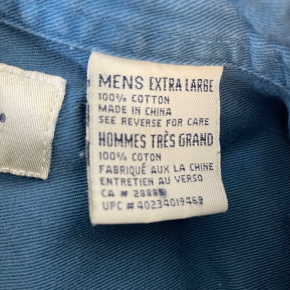 Penmans Short Sleeve Collared Button-Down Shirt Blue Men’s Size XL - Picture 3 of 11